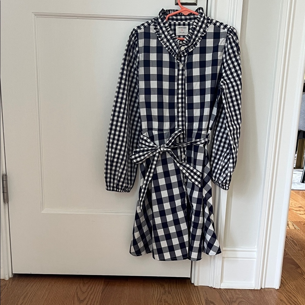 Crewcuts Navy and White Gingham Kids Dress